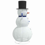 Snowman family Christmas decoration with copper accents