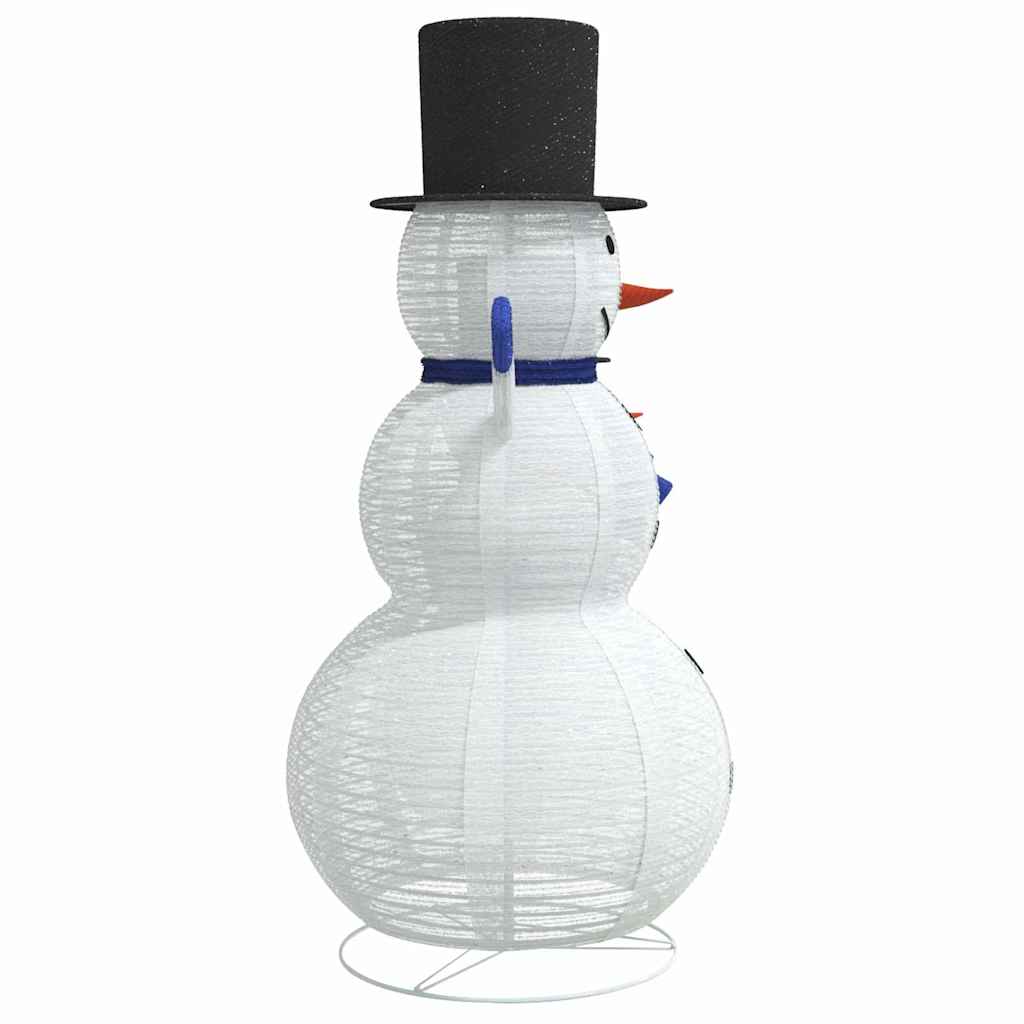 Snowman family Christmas decoration with copper accents