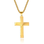 Double cross necklace with chain detail view