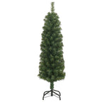 Set of green artificial Christmas trees in various heights