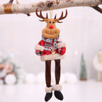 Vintage-style plaid cloth pendants with button accents