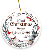 Round Christmas Wooden Hanging Decoration - Christian Home Decor