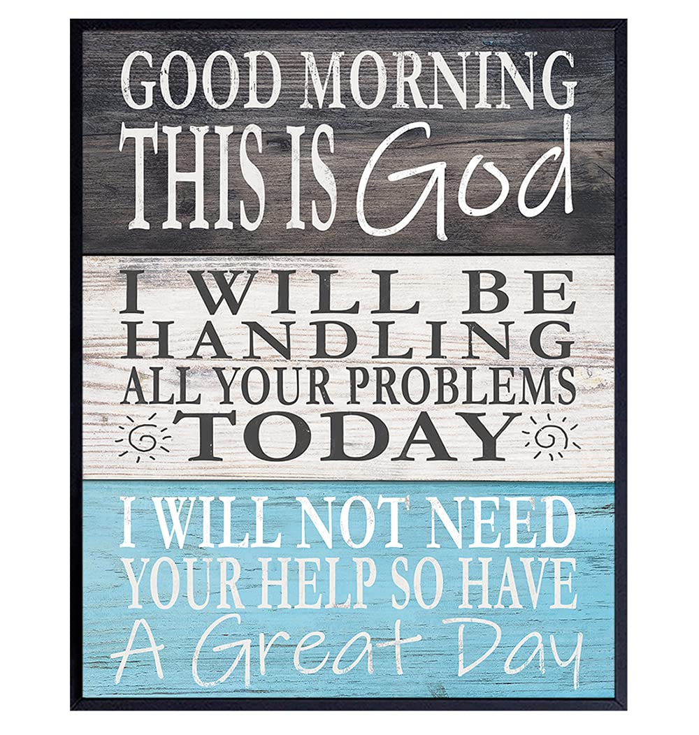 Good Morning God Jesus Canvas wall art featuring uplifting faith message for home decor Main image