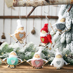 Pompom doll Christmas pendant with lanyard ready for hanging on tree