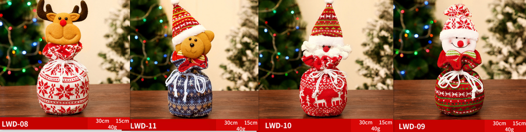 Adorable bear design brushed gift bag for Christmas treats