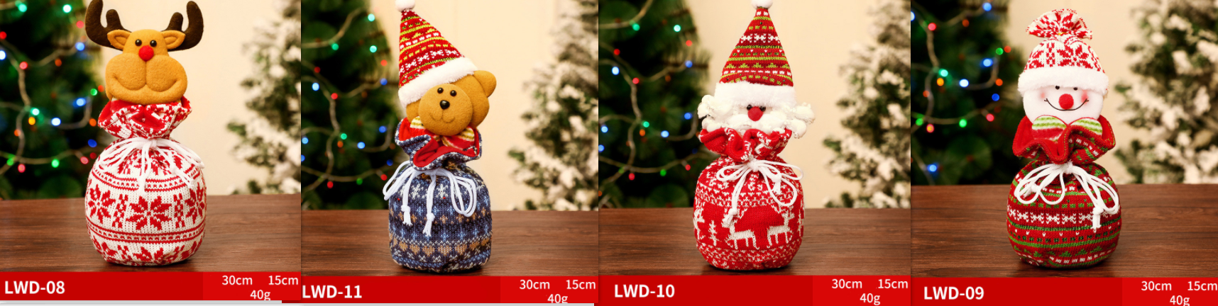 Adorable bear design brushed gift bag for Christmas treats