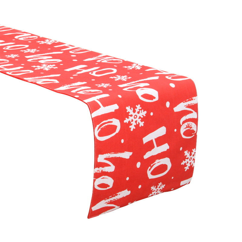 Snowman Christmas table flag with festive design on soft flannel fabric