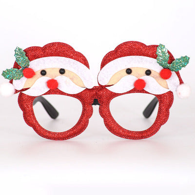 Christmas antler-themed glasses frame with diamond accents for holiday fun