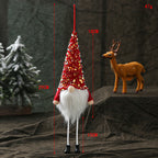 Red sequined Christmas doll with LED glow effect