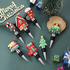 Aluminum alloy wine stopper with holiday styling