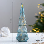 Large green glass star ornament with smooth reflective finish for Christmas tree decorating