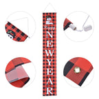 Christmas porch sign detail showing quality Oxford Fabric material and grommet holes