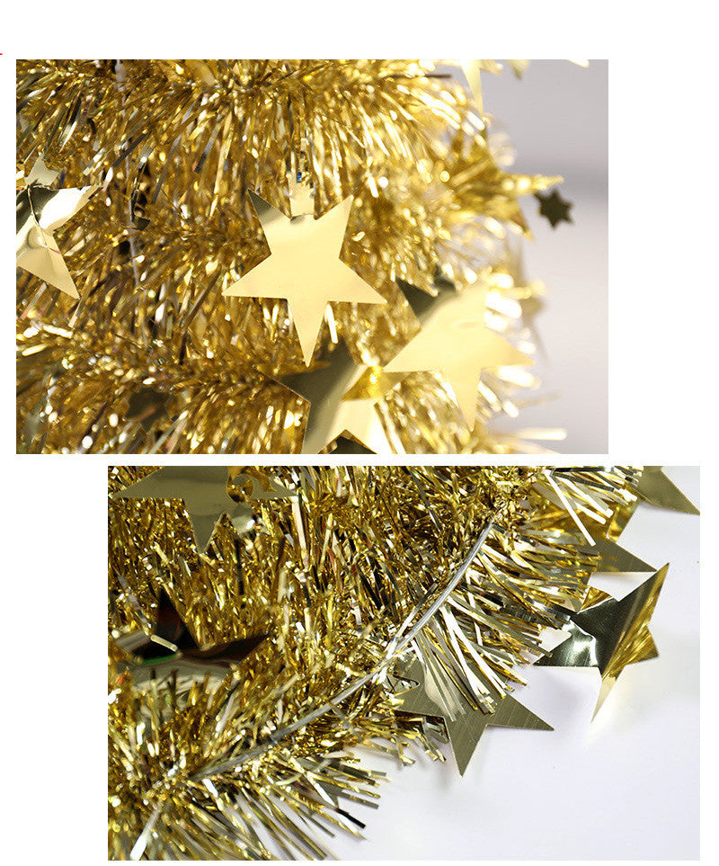 Gold Christmas tree garland decoration for holiday mantel styling