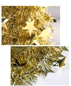 Gold Christmas tree garland decoration for holiday mantel styling