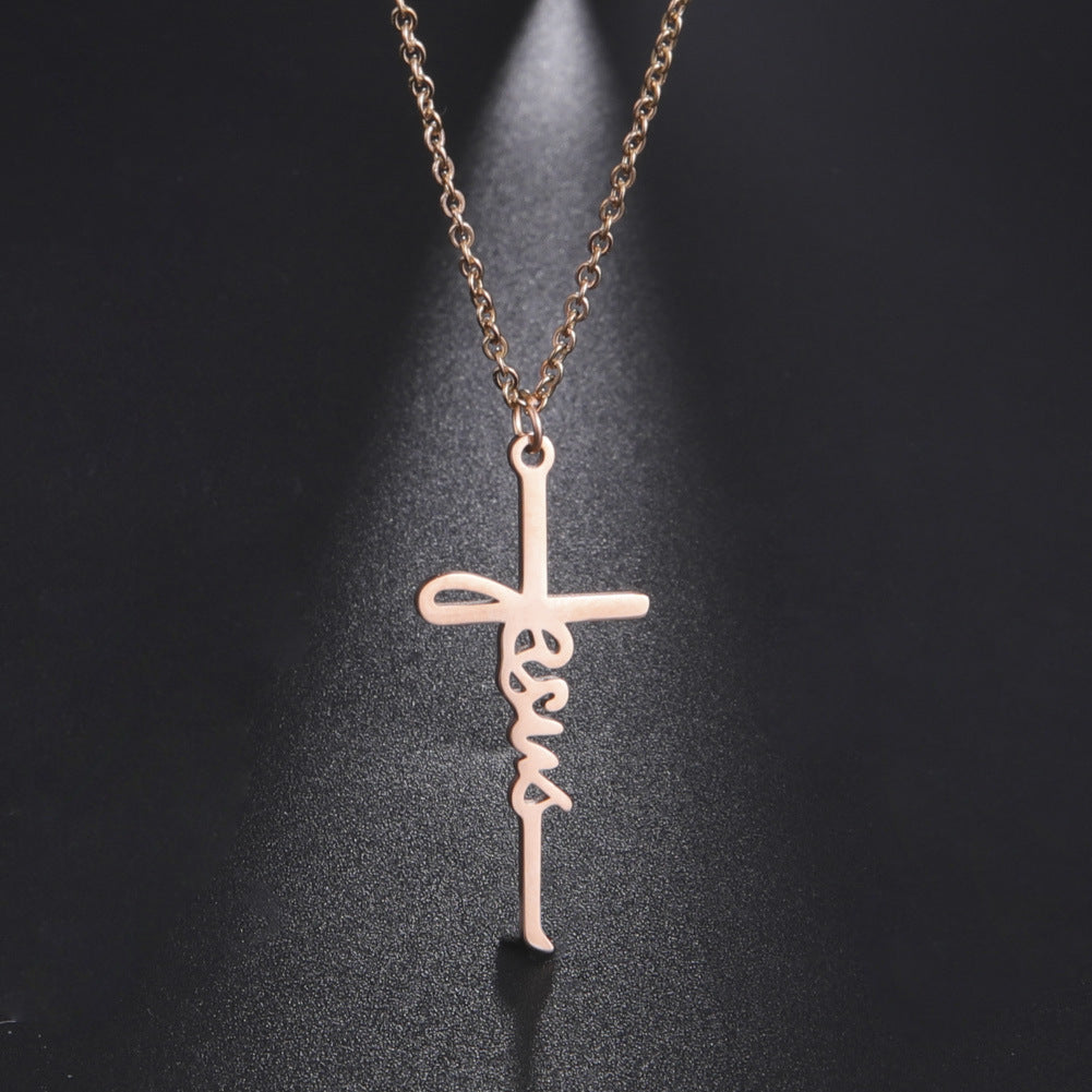 Jesus Cross Pendant Necklace - Christian Jewelry Secondary image