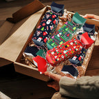 Red paper candy box shaped like Santa Claus for Christmas treats