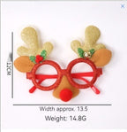 Festive Christmas Deer Antler Glasses Frame - Holiday Party - Christian Home Decor