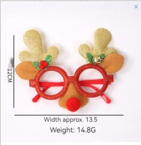 Festive Christmas Deer Antler Glasses Frame - Holiday Party - Christian Home Decor