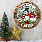Charming wooden Christmas hang tag for door or wall display