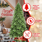 Green artificial Christmas tree with mixed PE and PVC materials, 6 feet tall
