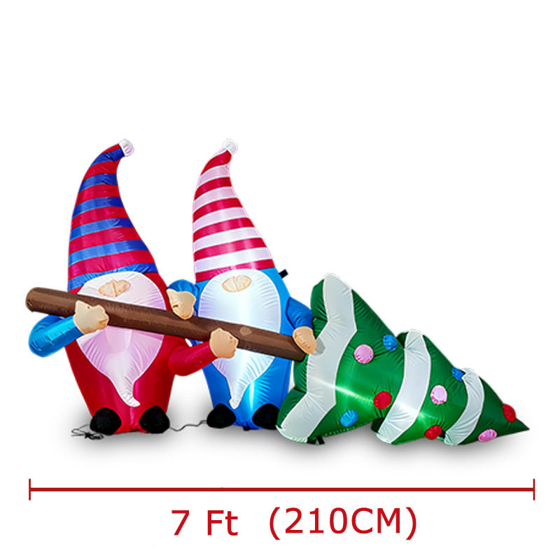 Large 7ft Christmas inflatable ornament with warm lighting display
