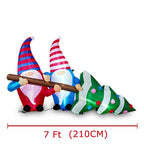 Large 7ft Christmas inflatable ornament with warm lighting display