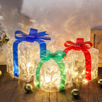 Luminous Christmas Gift Box glowing in warm light for festive home decor