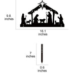 Modern American style iron art depicting the birth of Jesus as Christmas decor