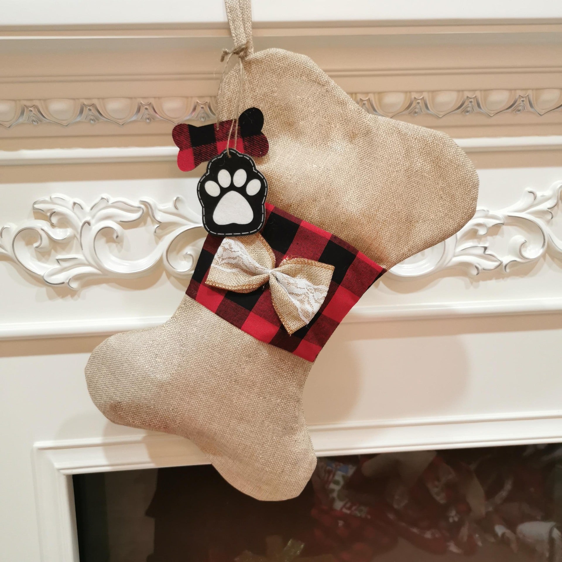 Holiday textile ornament with warm festive styling