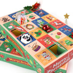 Christmas gift box showing 24 individual sealed sections for surprise reveals