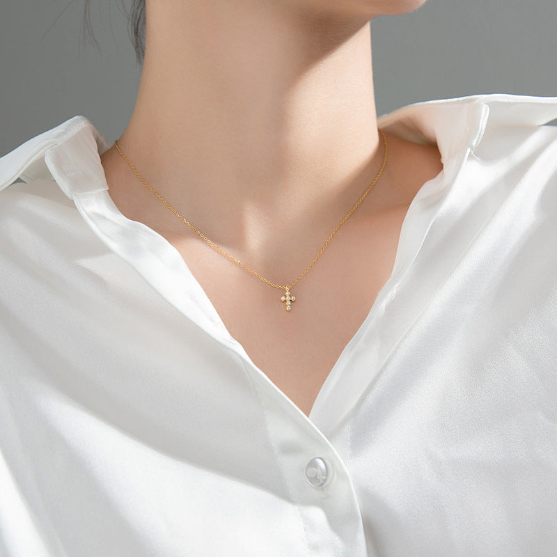 925 silver cross pendant necklace for women