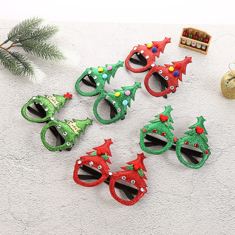 Colorful Christmas festive glasses frames variety pack for holiday gatherings