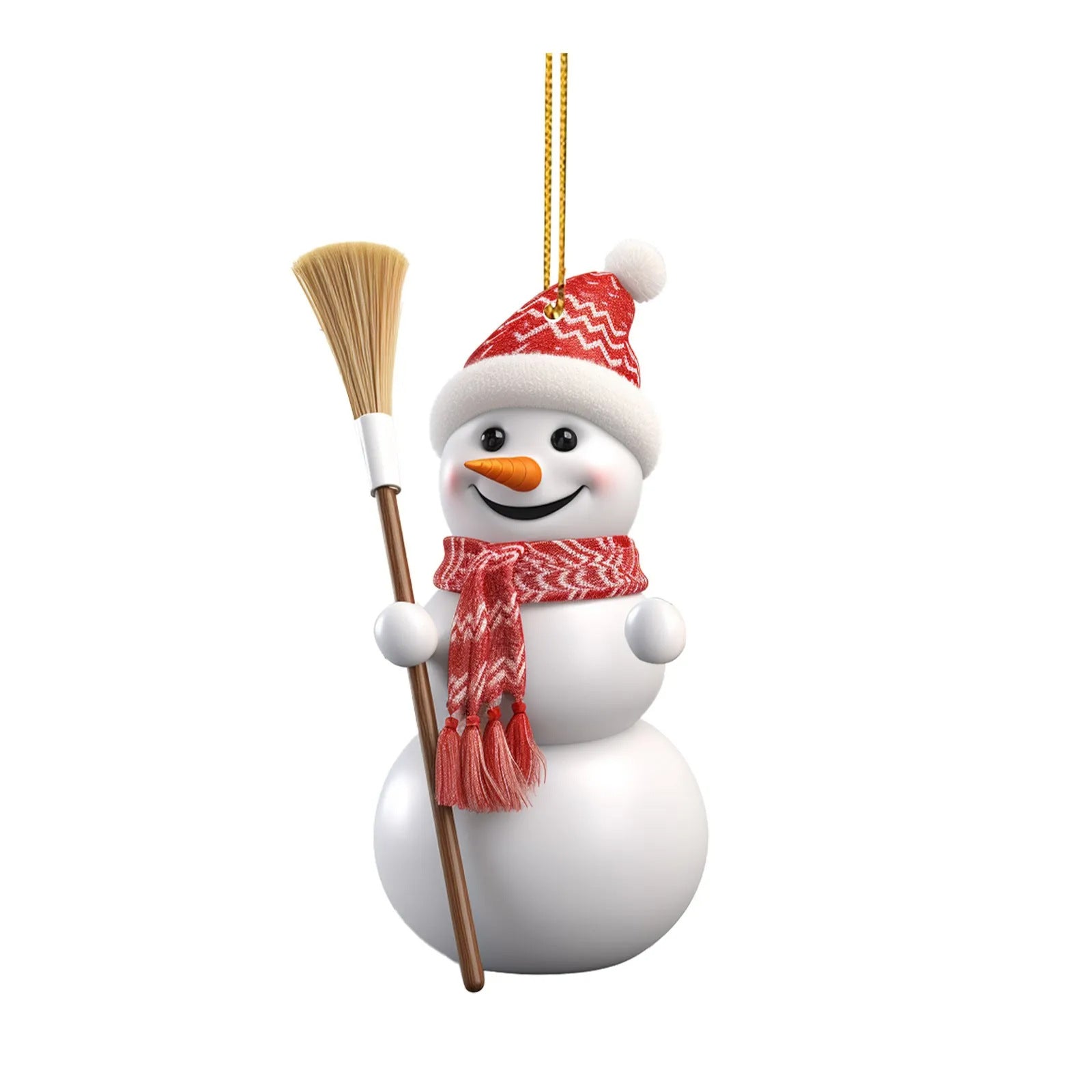 White snowman decorative hanging piece