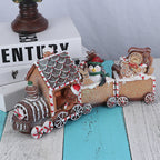 Small gingerbread Christmas train decoration display