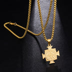 Men's stainless steel religious pendant necklace