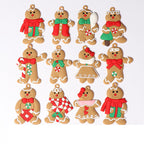 Bundle of 12 assorted Christmas tree ornaments including gingerbread designs