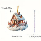 Cozy snow house acrylic Christmas decor for home display
