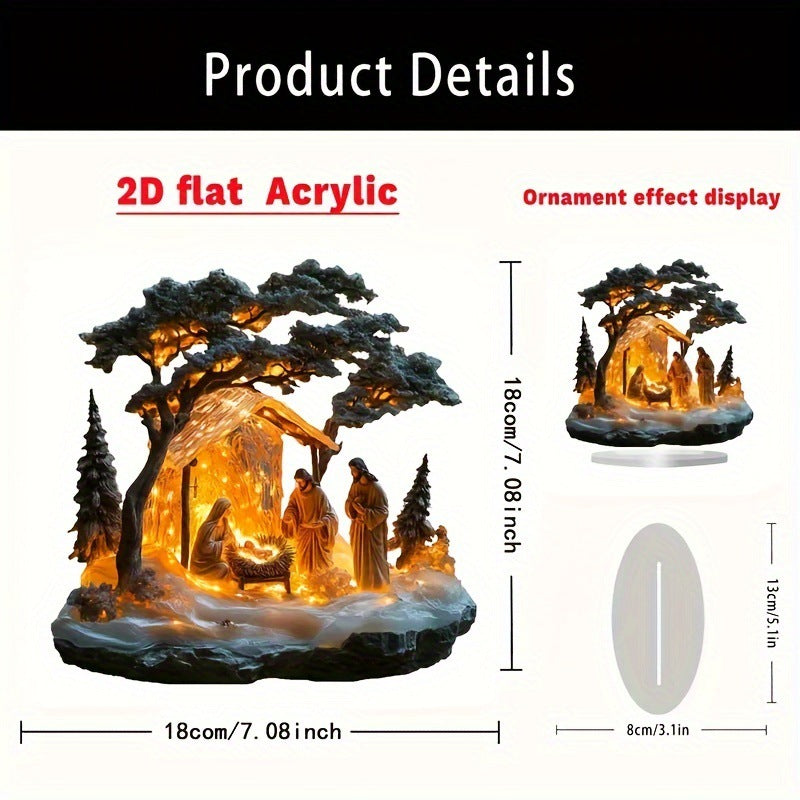 Christmas festival scene ornament in clear acrylic material