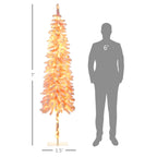 Sturdy metal base of a 7ft pink flocked Christmas tree