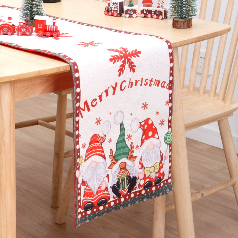 Snowman Holiday Table Flag - Christmas Home Decor Mat Secondary image