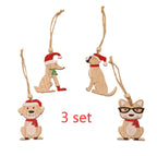 Small wooden Christmas pendant green finish for car or tree display