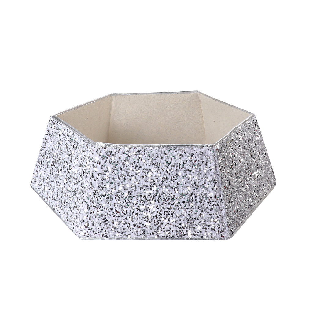 Four-corner gold sequin Christmas tree skirt decoration