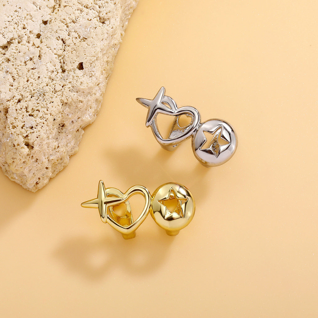 Rose gold tooth socket dental jewelry with modern geometric design