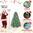 Close-up of green Christmas tree branches showing realistic foliage texture