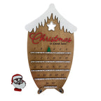 Wooden ornament showcasing countdown design for Christmas season
