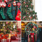 Colorful acrylic crutch candy pendant among Christmas tree decorations, faith ornament