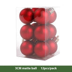 Stack of red ornament balls in various sizes for Christmas tree decorating