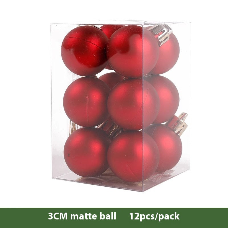 Stack of red ornament balls in various sizes for Christmas tree decorating