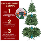 Christmas tree with red ribbon bows and ornaments for seasonal decorating