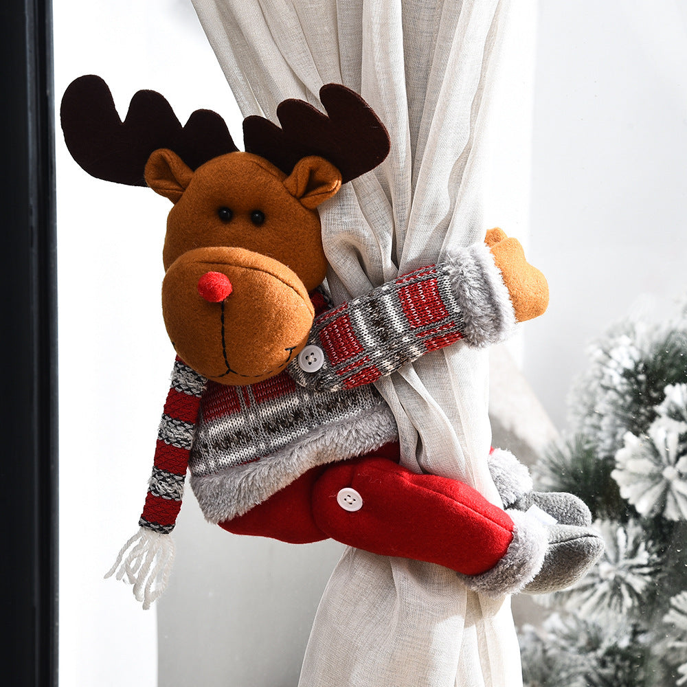 Colorful Christmas Fabric Curtain Tieback for holiday home accessories